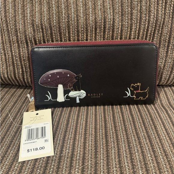 NWT Radley London Forest Friends Leather Bifold Wallet - Black - Picture 2 of 6